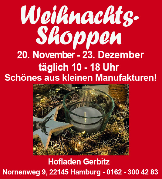 Weihnachts-Shoppen Hofladen Gerbitz